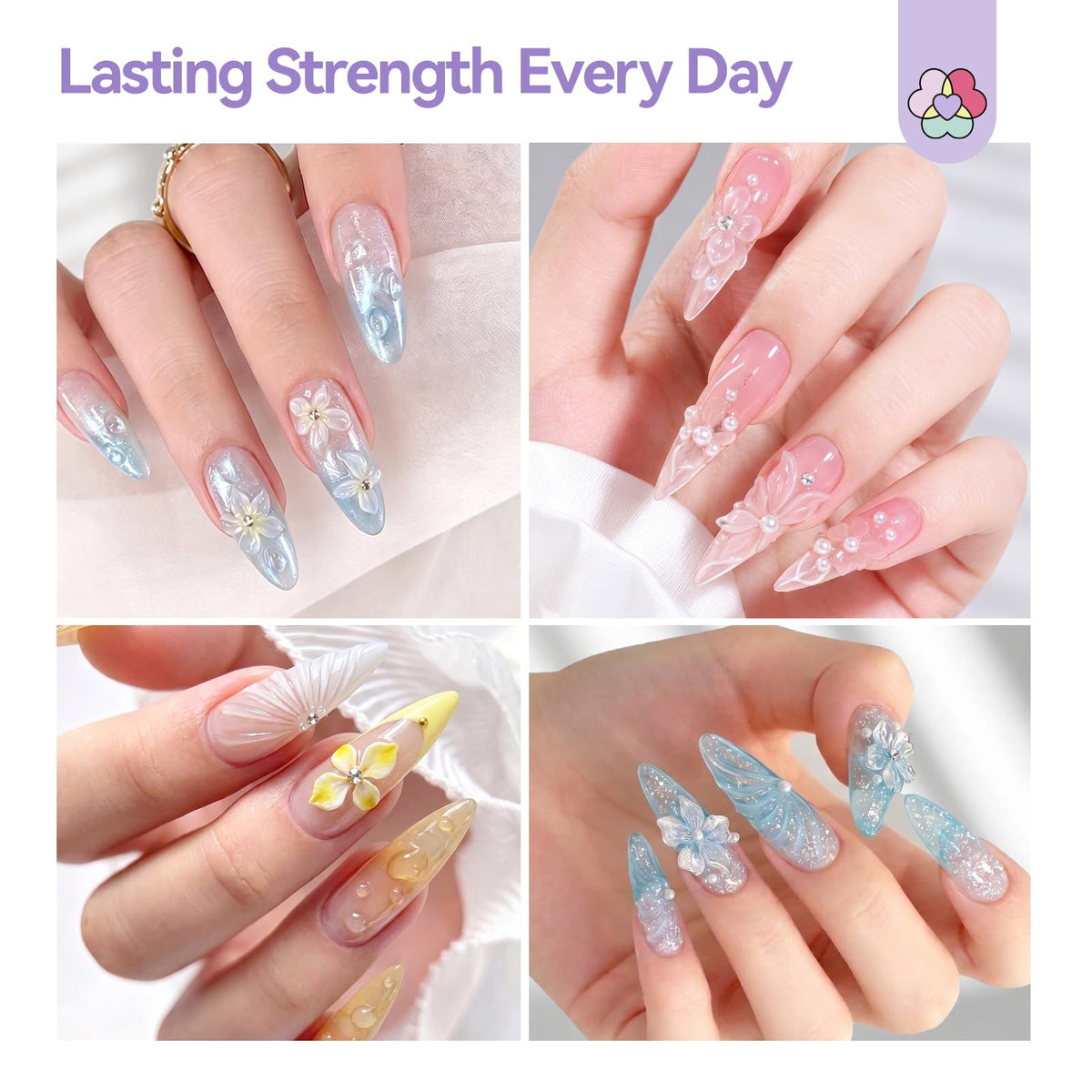 SAVILAND gel in use embedding sequins for visible decorative control