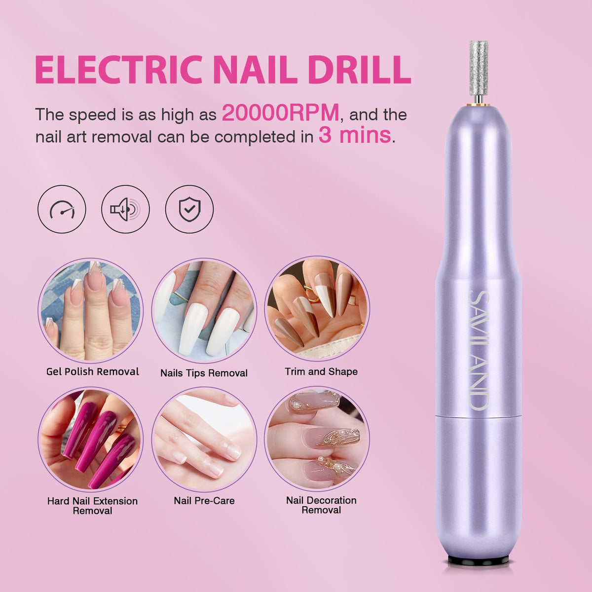 SAVILAND 4-in-1 gel glue bottle demonstrating fast curing and multiuse protection