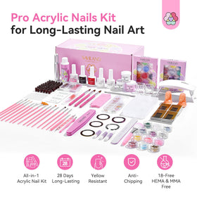 SAVILAND open acrylic powder jars displaying clear pink white powders for versatile nail bases