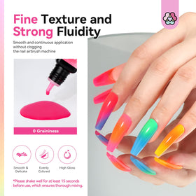 SAVILAND airbrush applying polish to a nail tip for even coverage