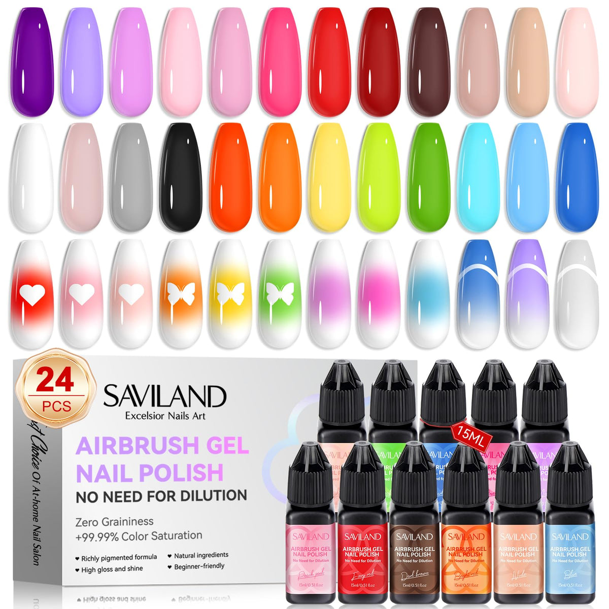 SAVILAND front packaging showing full 24-color kit and benefits