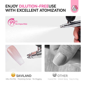 SAVILAND being sprayed from an airbrush showing even mist application benefit