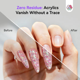 SAVILAND before-and-after nail comparison showing restored natural nail surface
