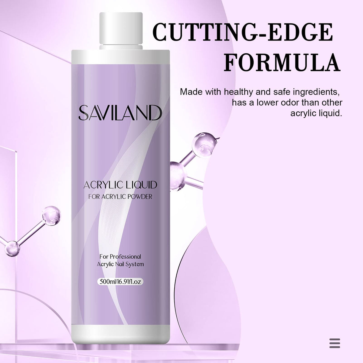 SAVILAND bottle with measuring scale illustrating cost-effective volume benefit