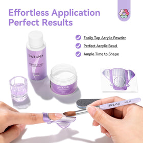 SAVILAND brush and nail forms arranged to show precision sculpting capability