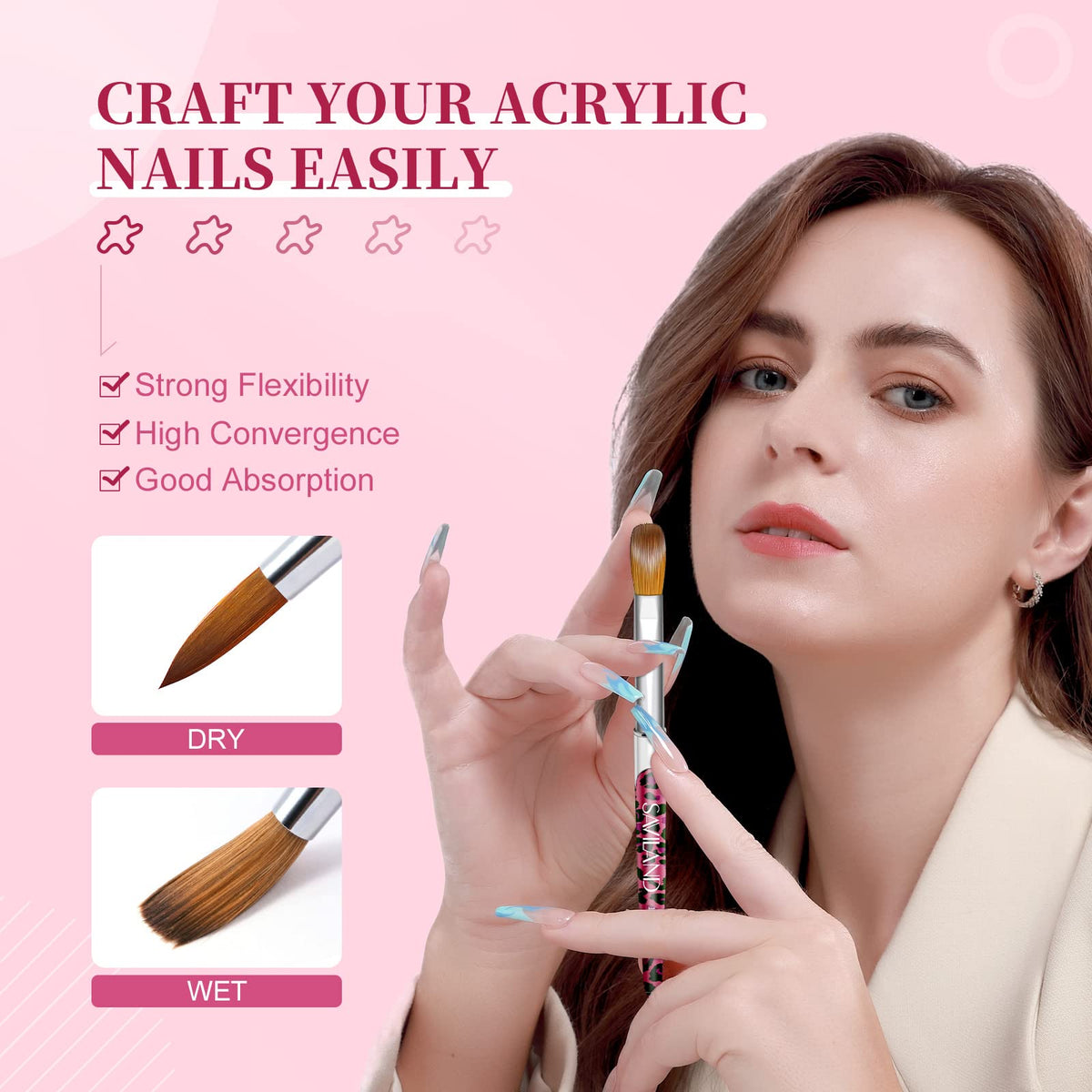 SAVILAND brush in use applying acrylic for consistent coverage