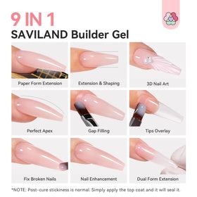 SAVILAND builder gel texture closeup revealing medium thickness for precise shaping benefit