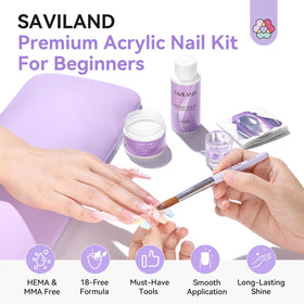 SAVILAND clear acrylic powder close-up highlighting smooth texture and control