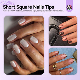 SAVILAND close-up of soft gel tips texture for comfortable natural fit