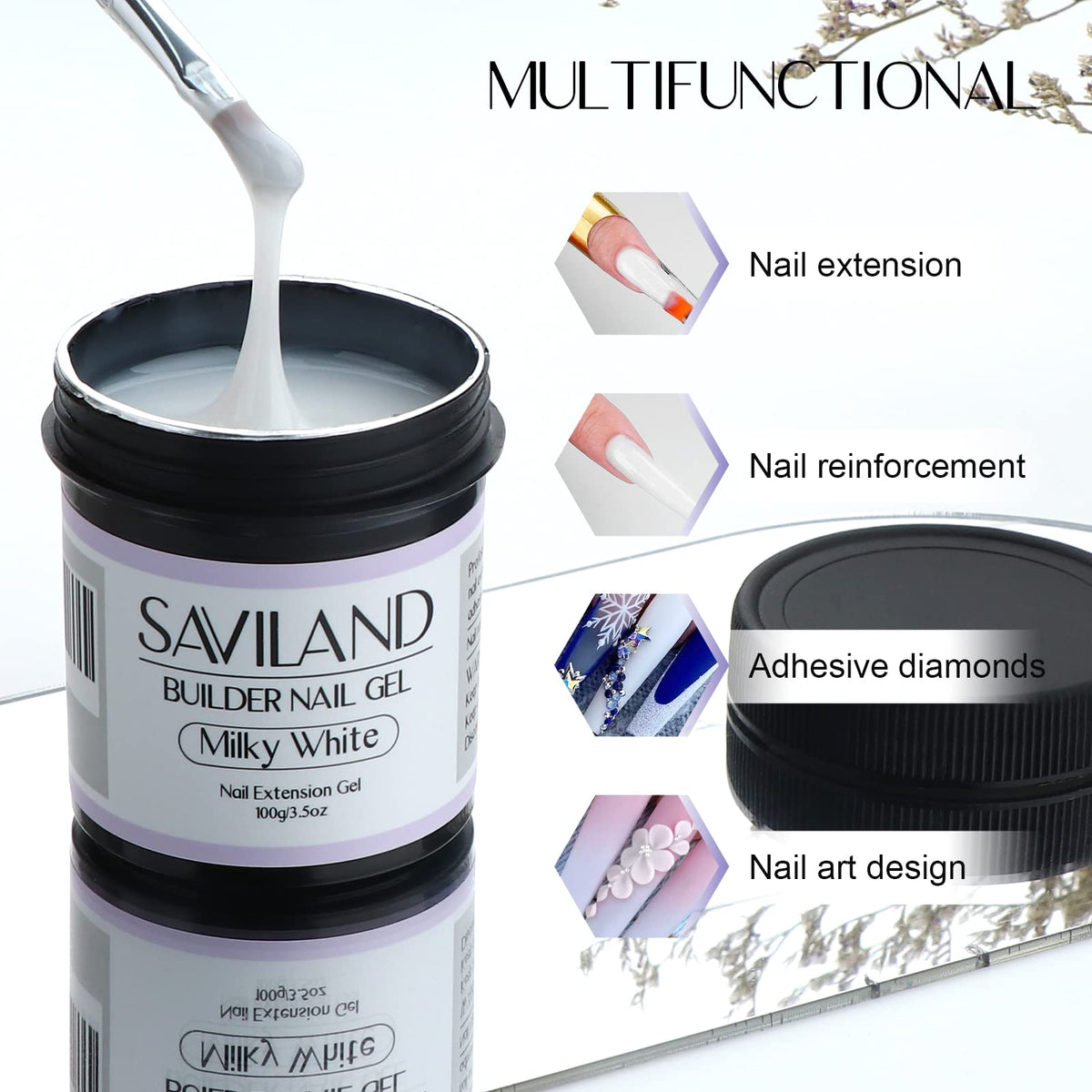 SAVILAND gel texture close-up showing smooth medium-thick consistency for sculpting