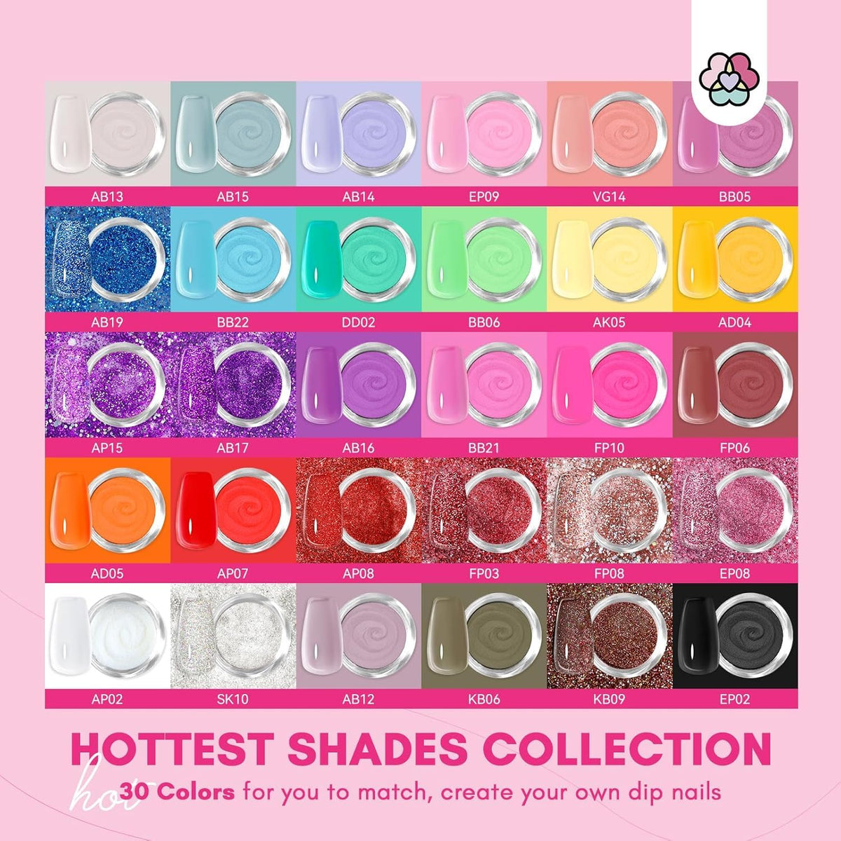 SAVILAND 30-color display arranged to show variety and quick color selection