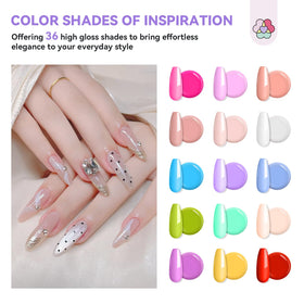 SAVILAND 36-color poly gel display highlighting variety for creative looks