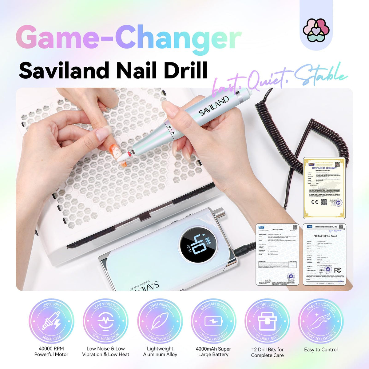 SAVILAND control knob and F/R switch for easy speed changes
