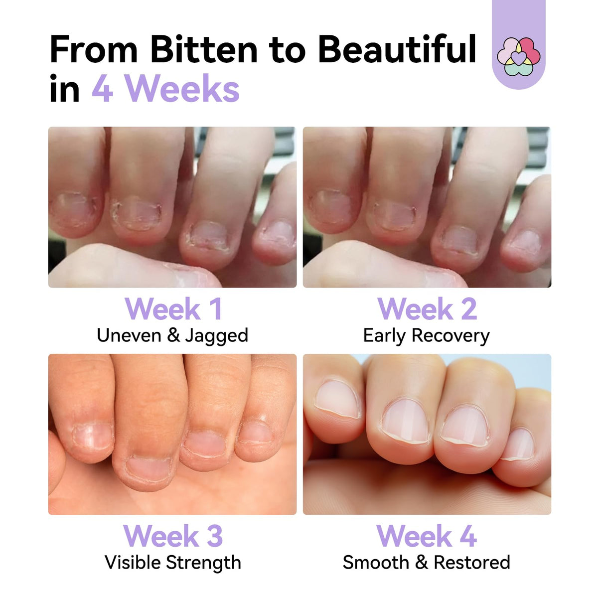 SAVILAND before-and-after cuticle image showing smoother, nourished nail edges