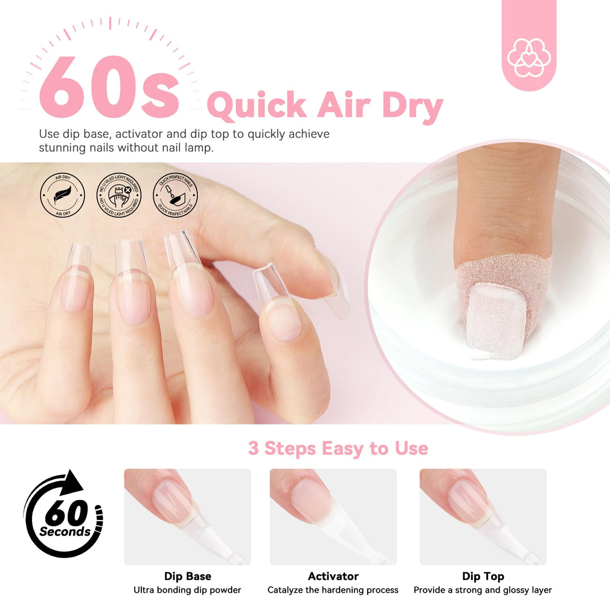 SAVILAND trio of base activator and top coat bottles for durable finish
