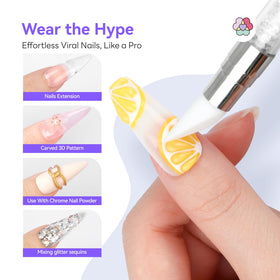SAVILAND finished 3D nail set in lifestyle scene showcasing salon finish