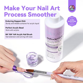 SAVILAND finished acrylic extensions, long-lasting reinforced nails and clean finish benefit