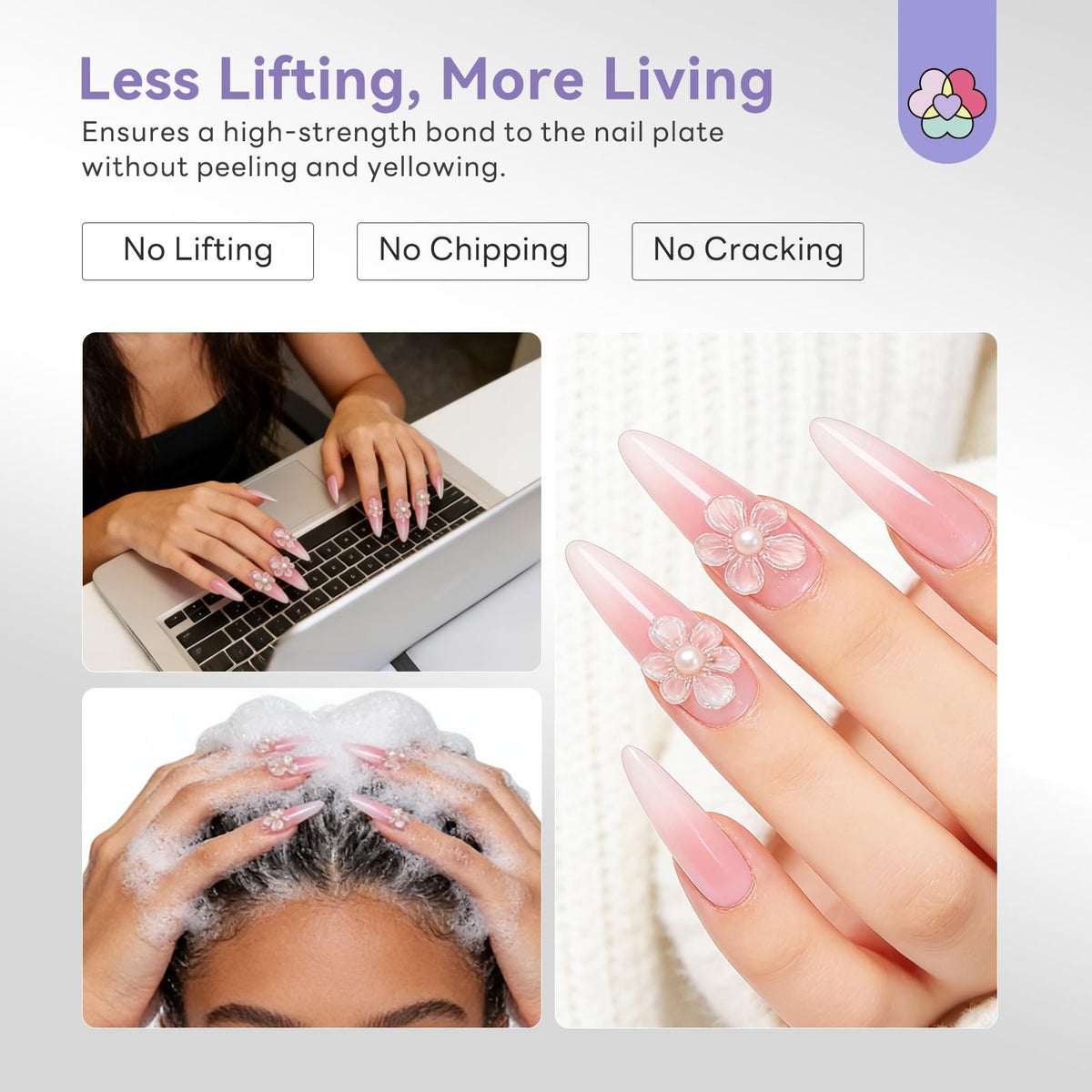 SAVILAND finished nails lifestyle shot showcasing long-lasting glossy results