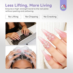 SAVILAND finished nails lifestyle shot showcasing long-lasting glossy results