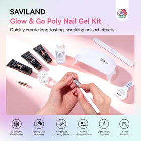 SAVILAND finished manicure lifestyle shot showing durable, polished results