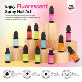 SAVILAND finished French manicure with neon accents for party-ready nails