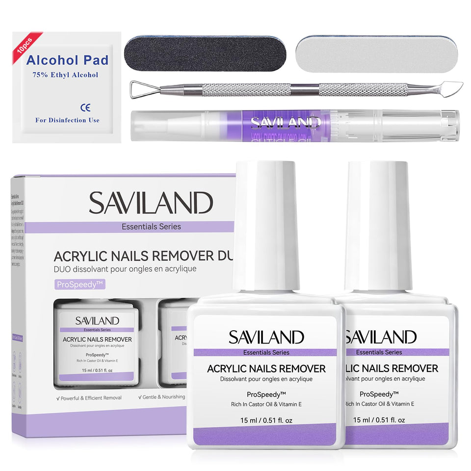 SAVILAND front packaging showing 30ml kit and included tools, convenient at-home removal