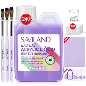 SAVILAND front packaging 8oz bottle showing brand and professional monomer benefits