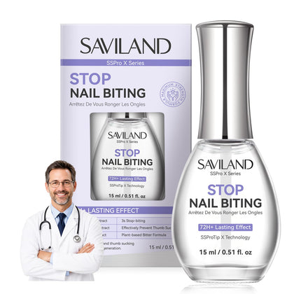 SAVILAND front packaging showing 15ml bottle and branding benefit: quick bitter deterrent