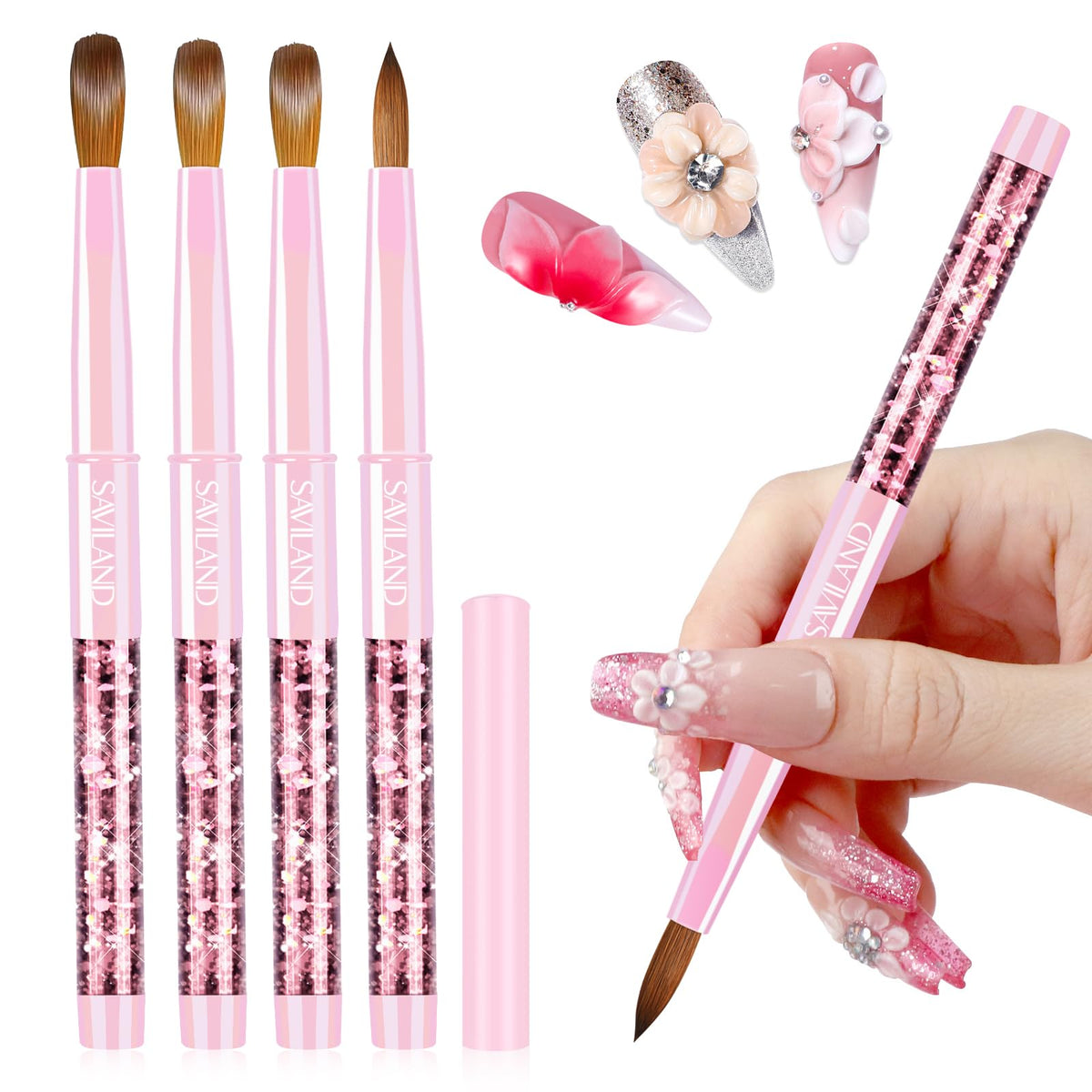 SAVILAND front packaging showing four brush sizes and kit benefit