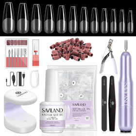 SAVILAND front packaging showing full all-in-one gel nail kit benefits
