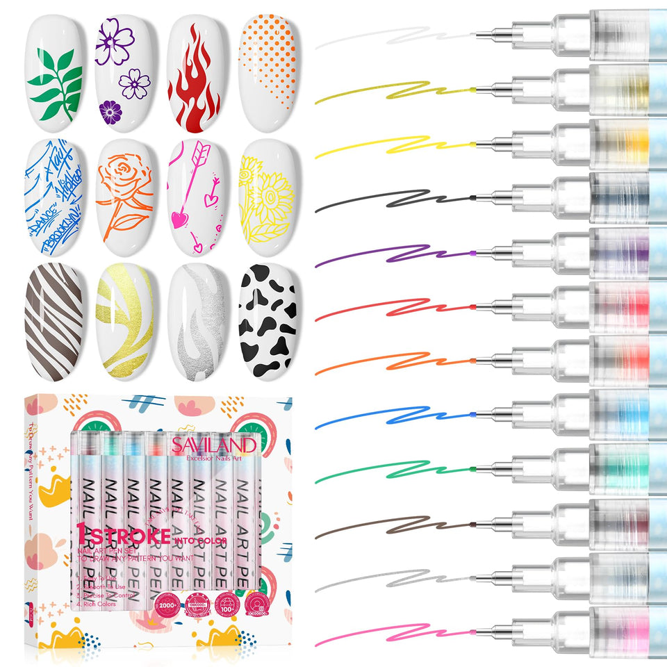 SAVILAND front packaging showing 12-color pen set and compact kit benefit