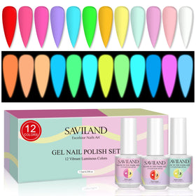 SAVILAND front packaging showing 12 colorful bottles and kit benefit visibility