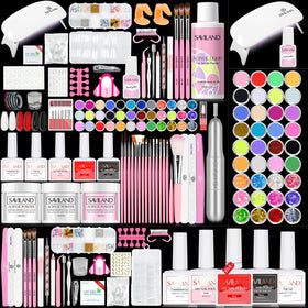 SAVILAND front packaging showing complete acrylic nail kit for easy starter setup