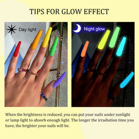 SAVILAND polish glowing in darkness demonstrating bright luminous effect