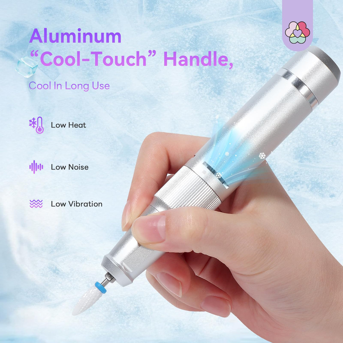 SAVILAND in-use by manicurist illustrating precise filing and faster service