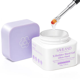 SAVILAND jar front view showing 120g clear builder gel for professional durability