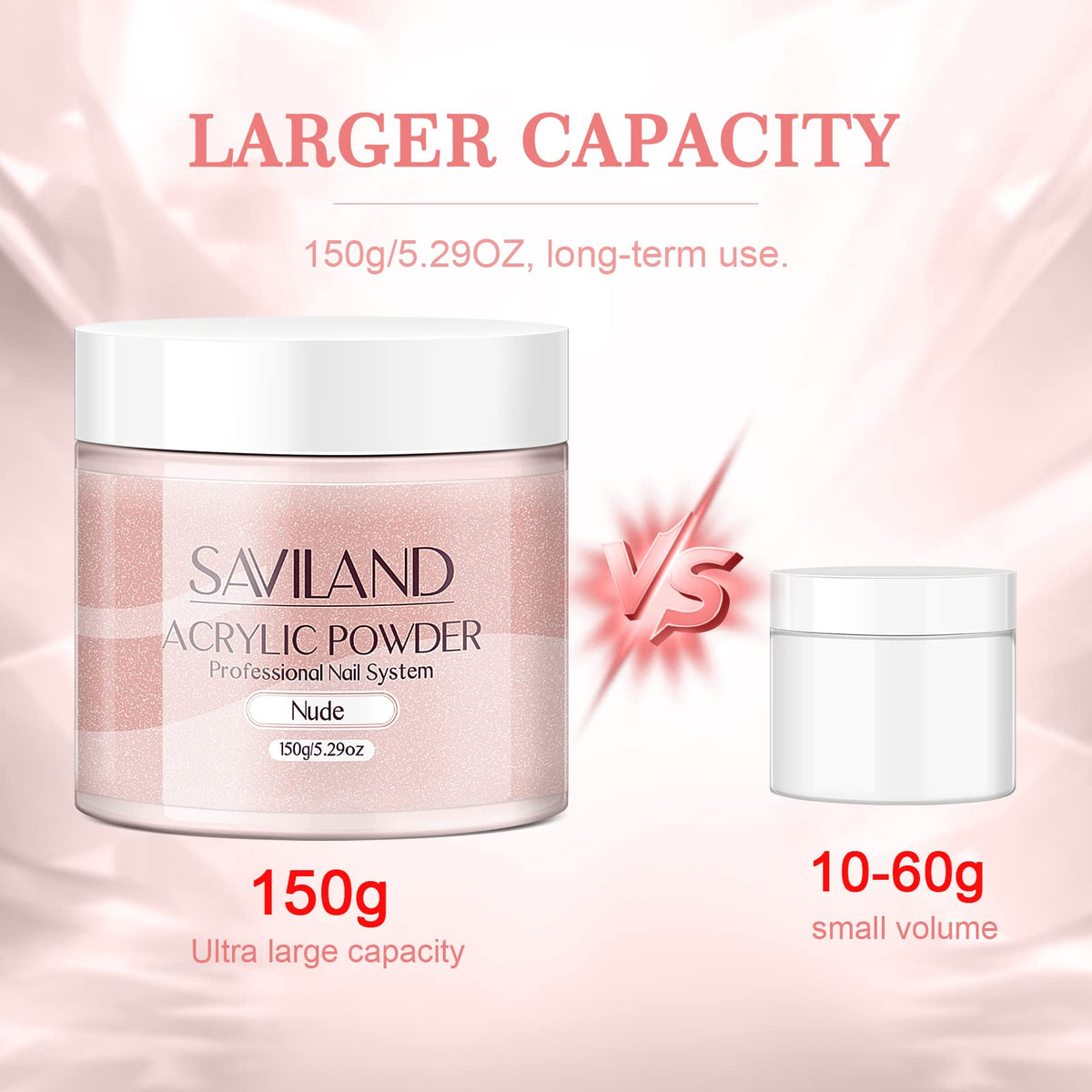 SAVILAND opened jar of nude acrylic powder ready for use