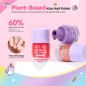 SAVILAND kid applying polish showing easy-use and quick-dry benefit