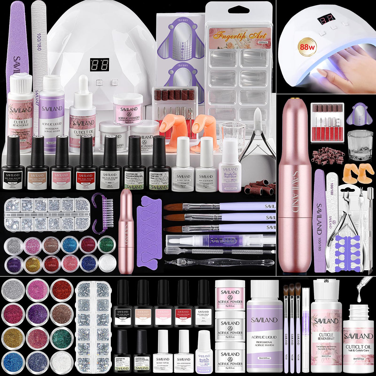 SAVILAND complete kit flatlay showing all included tools and benefits