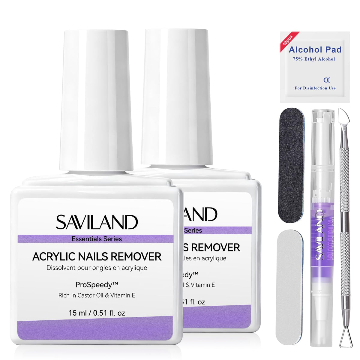 SAVILAND kit front packaging showing included remover and tools for effortless removal