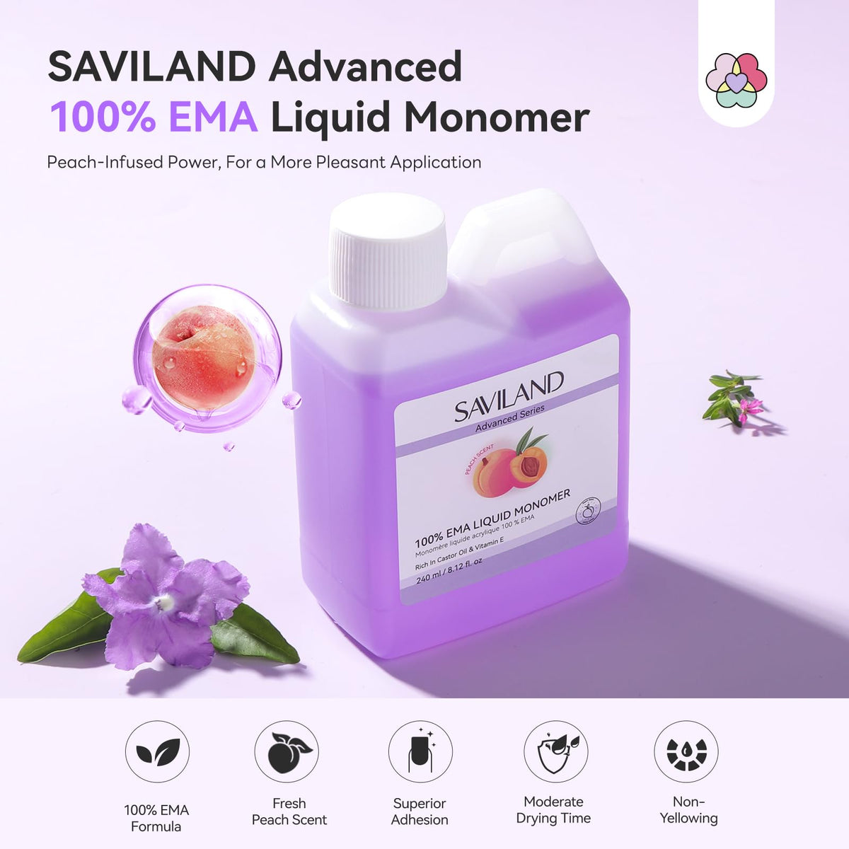 SAVILAND label close-up highlighting pure EMA formula and clarity