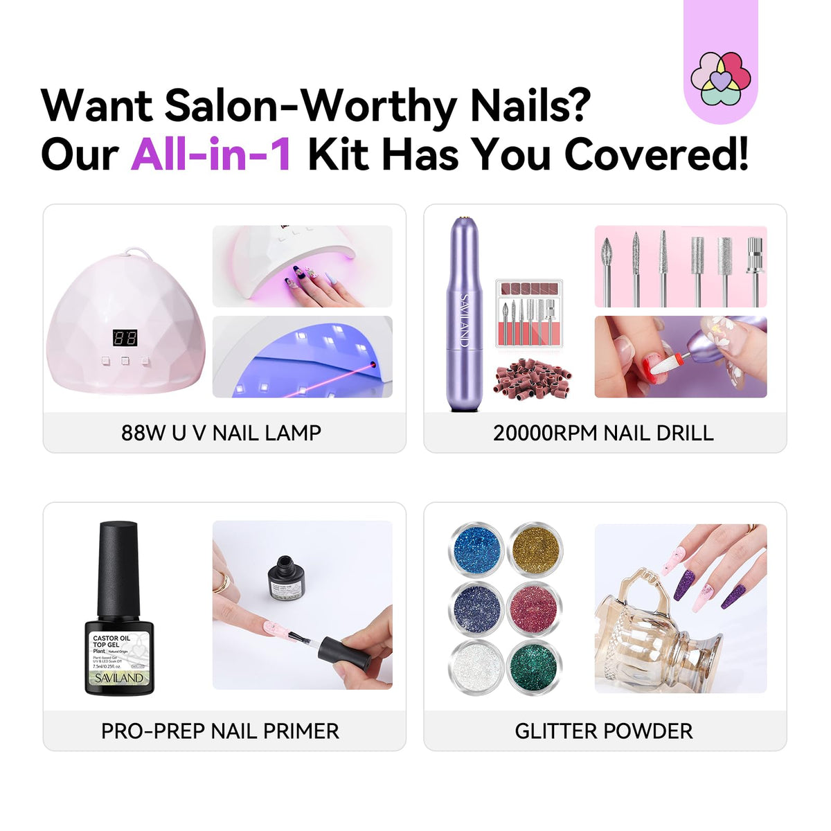 SAVILAND lifestyle setup at home showing convenience and salon results