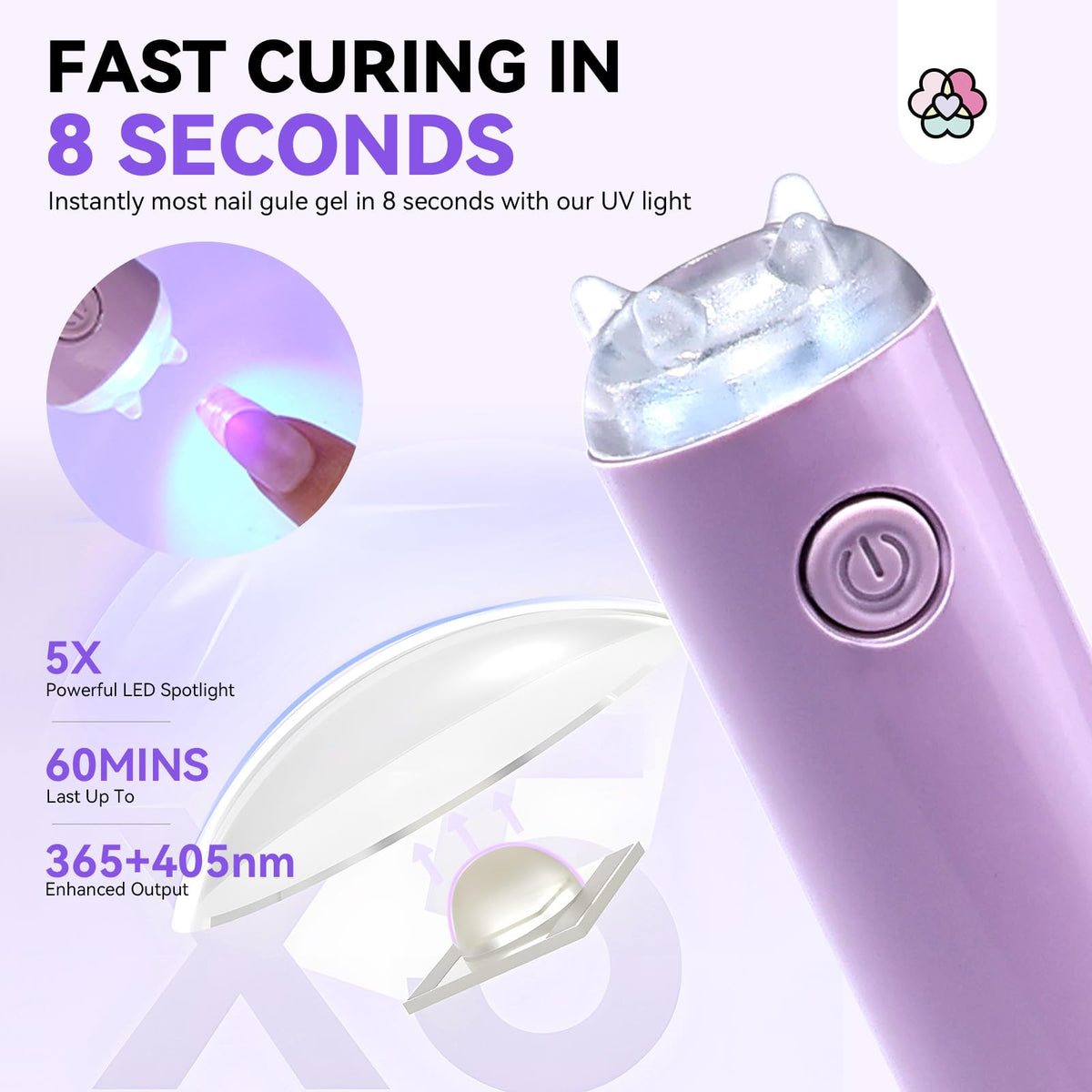 SAVILAND mini nail lamp in hand demonstrating portable quick curing benefit