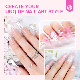 SAVILAND nail decorations with finished nails demonstrating design possibilities