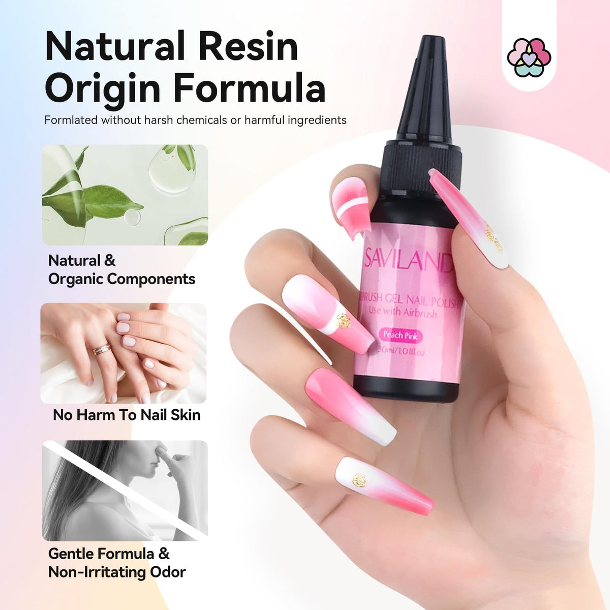 SAVILAND stencil use on nails showing crisp edges and easy layering