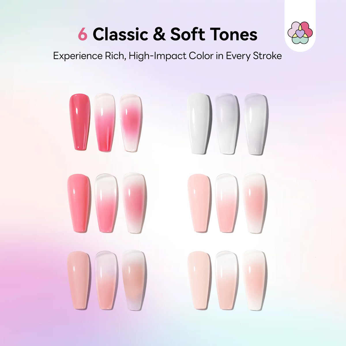 SAVILAND ombre sponges arranged to show quantity and texture