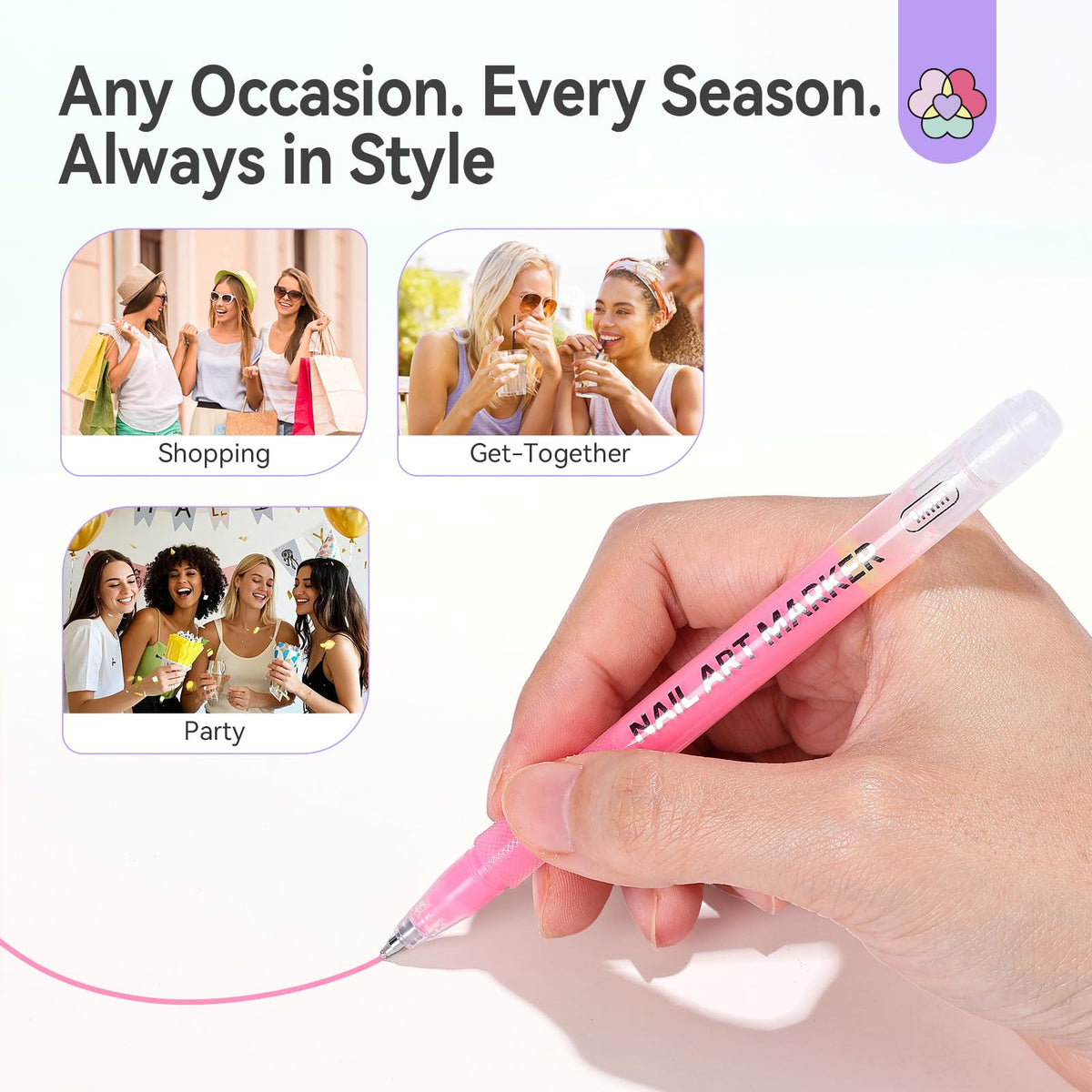 SAVILAND pen drawing dots on a nail demonstrating easy control