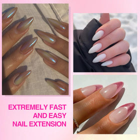 SAVILAND close-up of pre-etched almond nail tips highlighting stronger glue adhesion