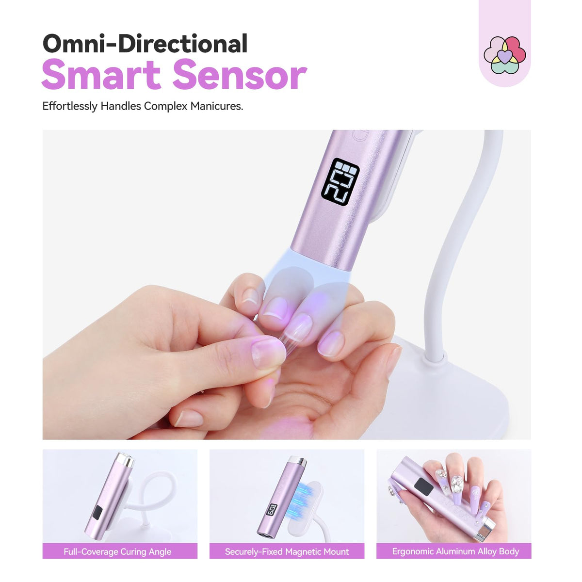 SAVILAND lamp curing nails in use demonstrating hands-free sensor benefit