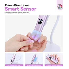 SAVILAND lamp curing nails in use demonstrating hands-free sensor benefit